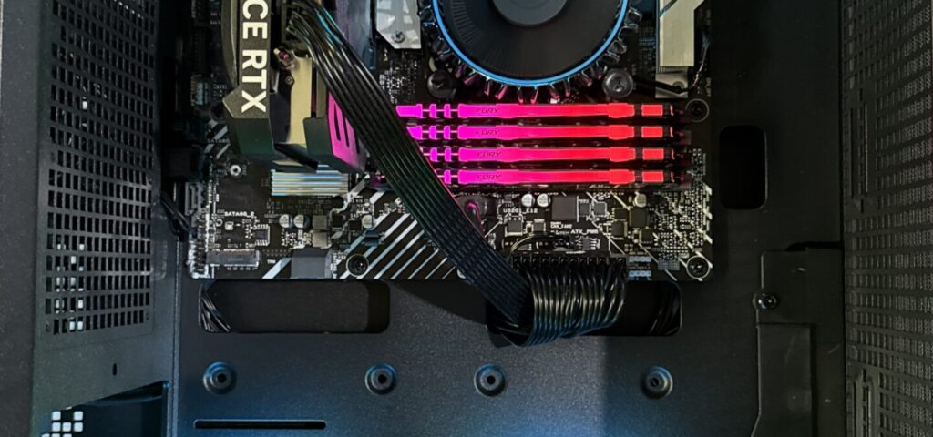 Custom gaming PC with RGB fans and graphics card Custom gaming PC with RGB fans and graphics card