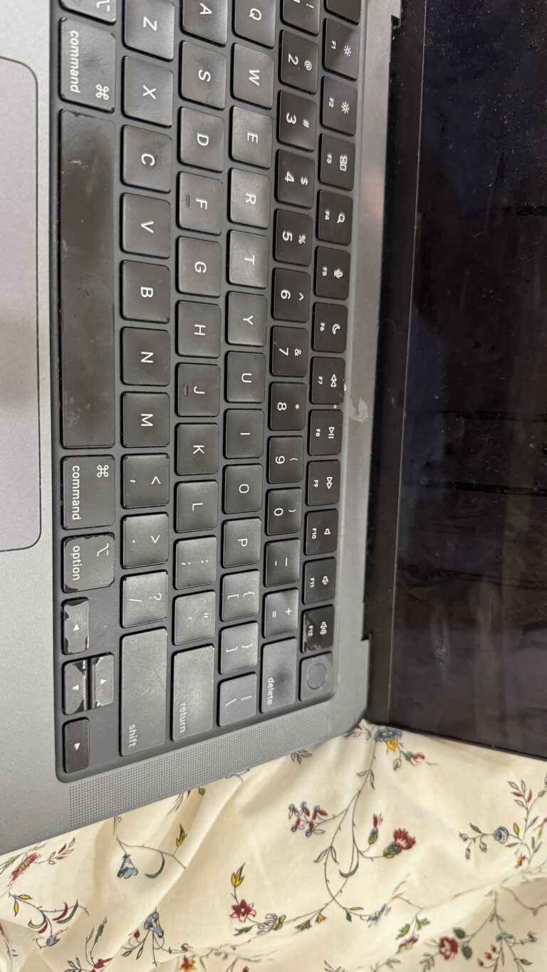 Laptop keyboard close-up during keyboard repair