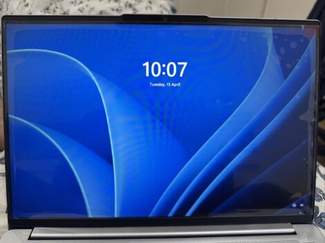 Laptop running Windows 11 after screen replacement